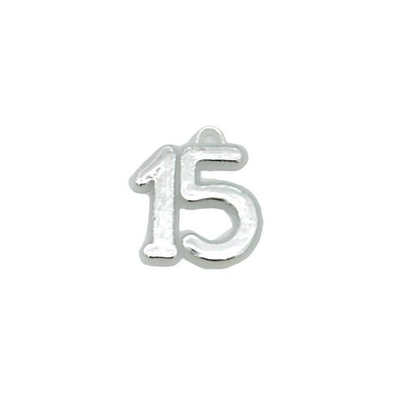 15 Quinceanera Silver Plastic Charm (144 Pcs)
