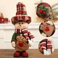 thumbnail image 1 of ​15" Red Standing Snowman Decor with Linen Hat - Festive Cloth Christmas Doll for Home & Gift​​ red, 1 of 6