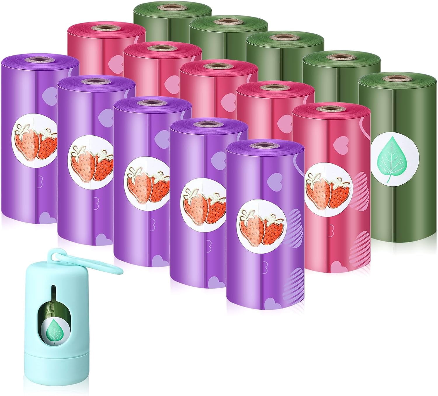 15 Refill Rolls/225 Disposable Diaper Bags with Dispenser Scented Waste Baby Poop Bags Convenient and Quick Diaper Disposal