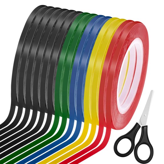 15 Rolls 1/8 Inch Whiteboard Pinstripe Tape - 108 Feet Per Roll for Dry Erase Board, Thin Lines, Graphic Chart, Grid Marking