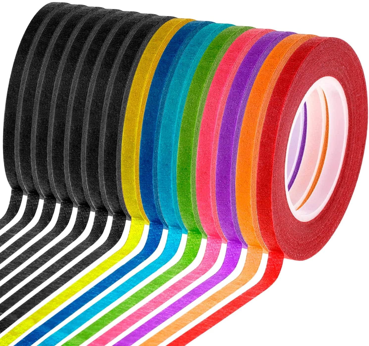 15 Rolls 1/8 Whiteboard Thin Tape Pinstripe Art Tapes Dry Erase Board Grid  Tape Lines Pinstriping Electrical Marking Tape, Assorted Color 