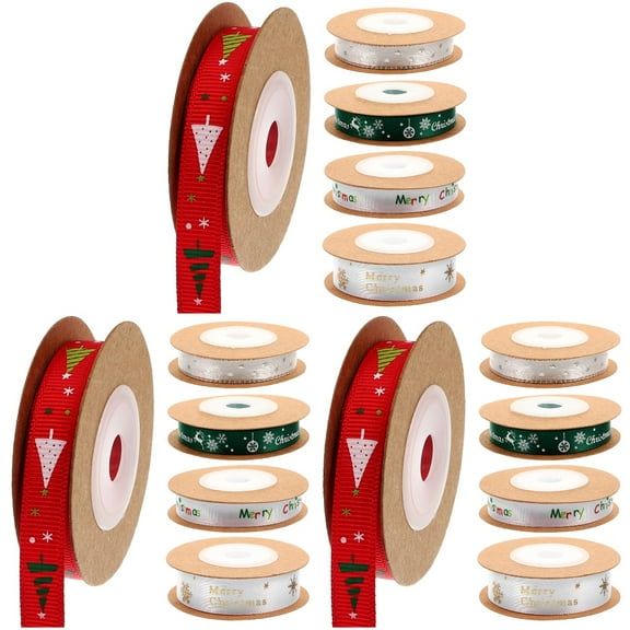 15 Rolls Christmas Ribbon Gift Packing Ribbon Decorative Ribbons Xmas Supplies