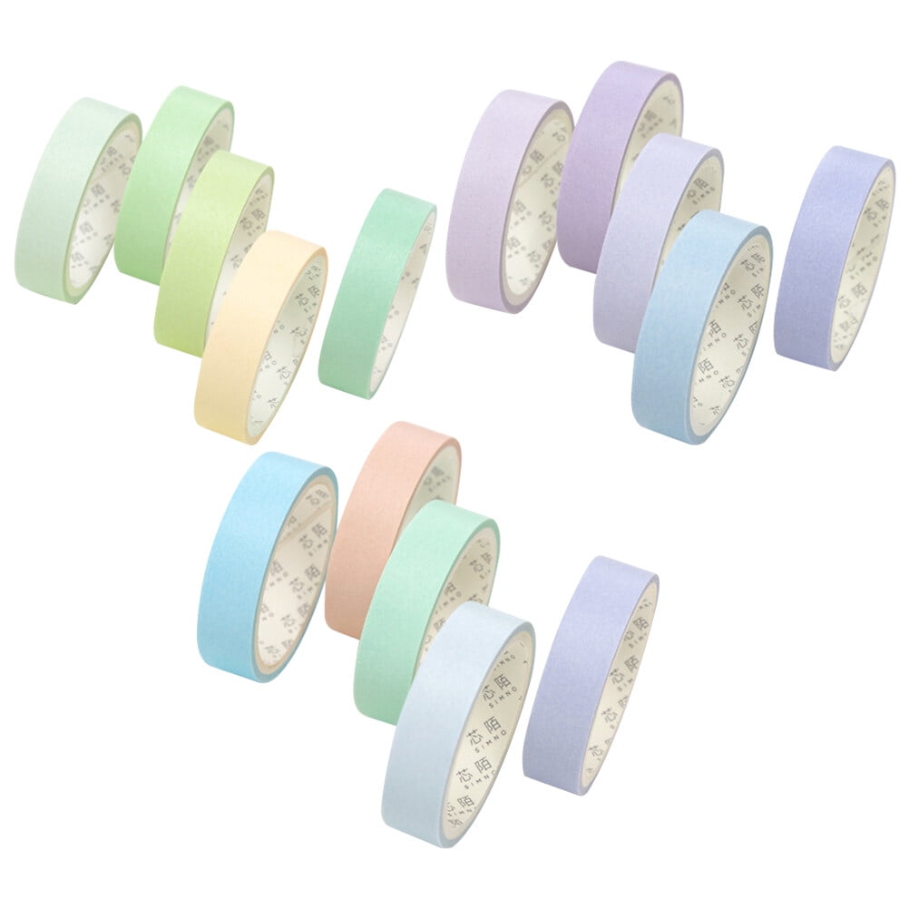 15 Rolls Macaron Tape Colorful Adhesive Stickers Flower