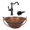 thumbnail image 1 of 15" Round Natural Copper Vessel BUCKET Bathroom  Sink, Faucet Kit Included, 1 of 6