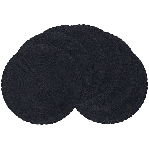 15" Round Placemats Set of 6 Cotton Woven Heat Resistant Washable Table Mat for Kitchen Dining Room