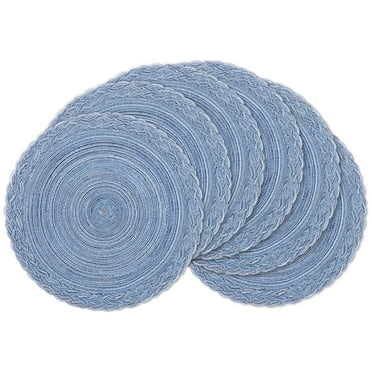 15" Round Placemats Set of 6 Cotton Woven Heat Resistant Washable Table Mat for Kitchen Dining Room