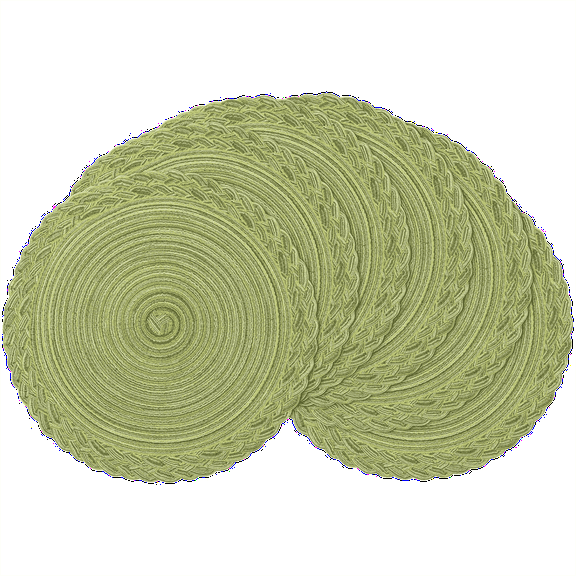 15" Round Placemats Set of 6 Cotton Woven Heat Resistant Washable Table Mat for Kitchen Dining Room