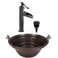 thumbnail image 1 of 15" Rustic Copper Vessel Bucket Bathroom Sink, Faucet Kit Included, 1 of 4