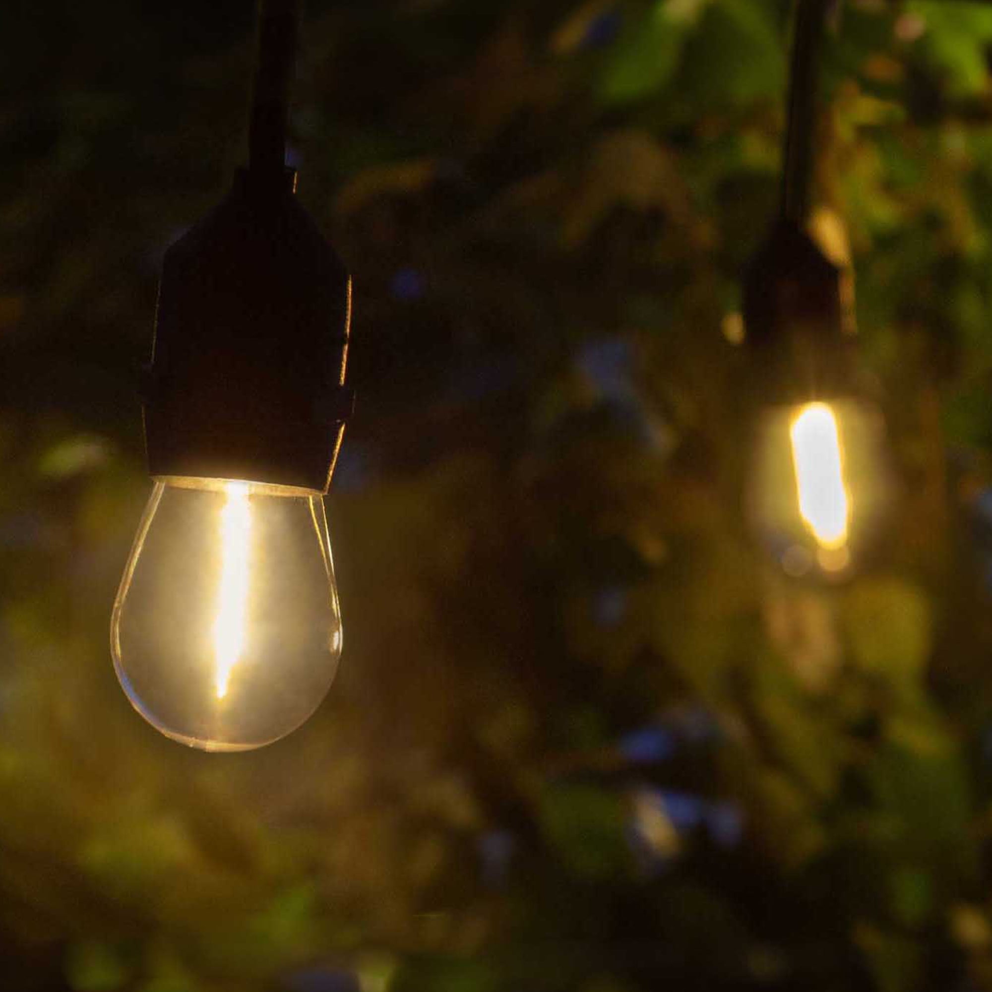 15ft Warm White LED Edison Bulb Outdoor String Lights