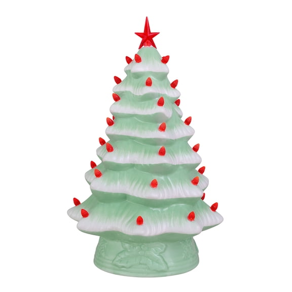 Mr. Christmas 15-inch Nostalgic Seafoam Green Ceramic Tree