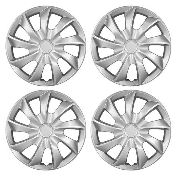 15" Set of 4 Black Wheel Covers Snap on Hub Caps Fit R15 Tire + Steel Rim(Lacquer)