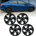 thumbnail image 1 of 15" Set of 4 Hubcaps Wheel Rims Cover for 2013-2015 Honda Civic Sedan,2013 Honda Civic Coupe,Compatible With Steel Wheels Bolt on Installation(Black Lacquer), 1 of 9