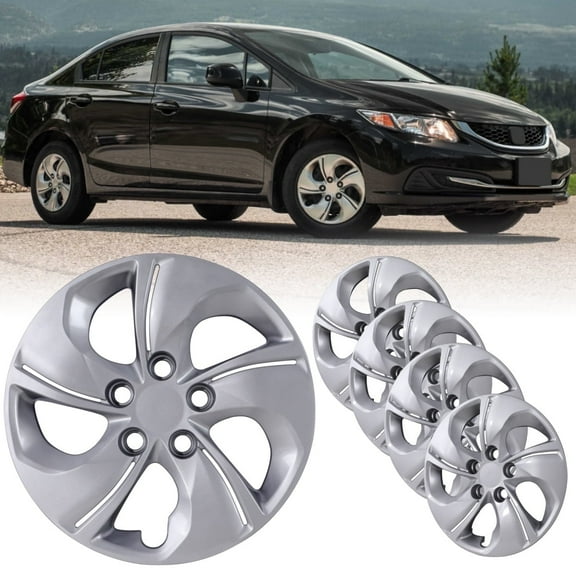 15" Set of 4 Hubcaps Wheel Rims Cover for 2013-2015 Honda Civic Sedan,2013 Honda Civic Coupe,Compatible With Steel Wheels Bolt on Installation(Lacquer)