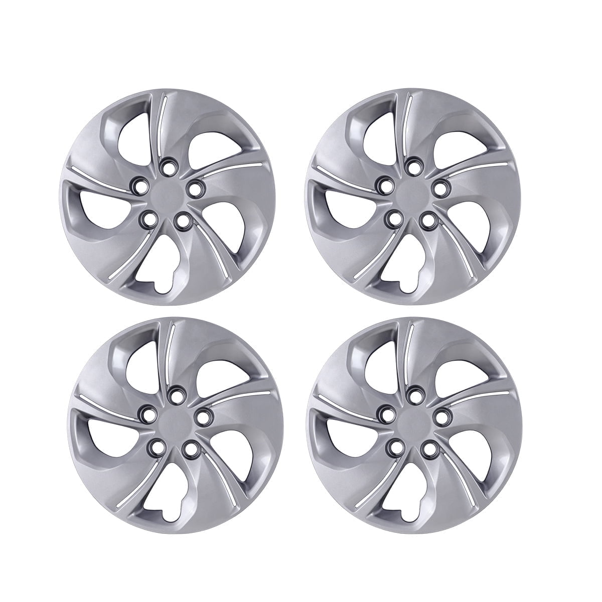 15" Set Of 4 Hubcaps Wheel Rims Cover for 2006-2011,2013-2015 Honda Civic Compatible With Steel Wheels Bolt On Installation PP Material Black Lacquer