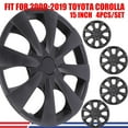 thumbnail image 1 of 15" Set Of 4 Hubcaps Wheel Rims Cover for 2009-2019 TOYOTA COROLLA Compatible With Steel Wheels Snap On Installation(15-Inch,BLACK MATTE), 1 of 8