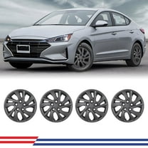 15" Set of 4 Hubcaps Wheel Rims Cover for 2017-2020 Hyundai Elantra Sedan Compatible with Steel Wheels Bolt on Installation(15-inch,Black Matte)