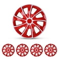 thumbnail image 1 of 15" Set Of 4 Universal Wheel Covers Snap On Hubcaps Full Hub Caps fit R15 Tire & Steel Rim (4 Pack)-WHITE LACQUER & RED LACQUER, 1 of 9
