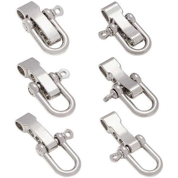 15 Sets Adjustable D Shackles Buckle Sets U-Shaped Alloy Shackles Outdoor Rope Survival Platinum diy Platinum