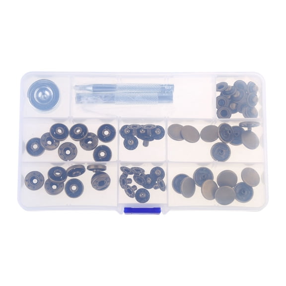 15 Sets 15mm Snap Fasteners Metal Snaps Button and Install Tools Set for Jackets Clothes Repair Leather Craft Making Bag