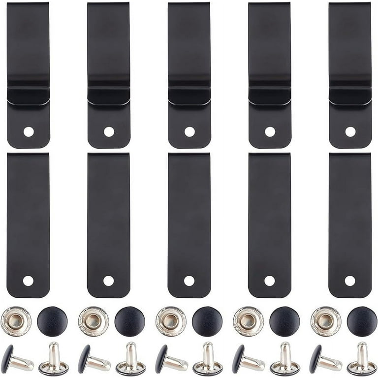 15 Sets Leather Belt Clip Holster Clips Metal Belt Clips Rectangle
