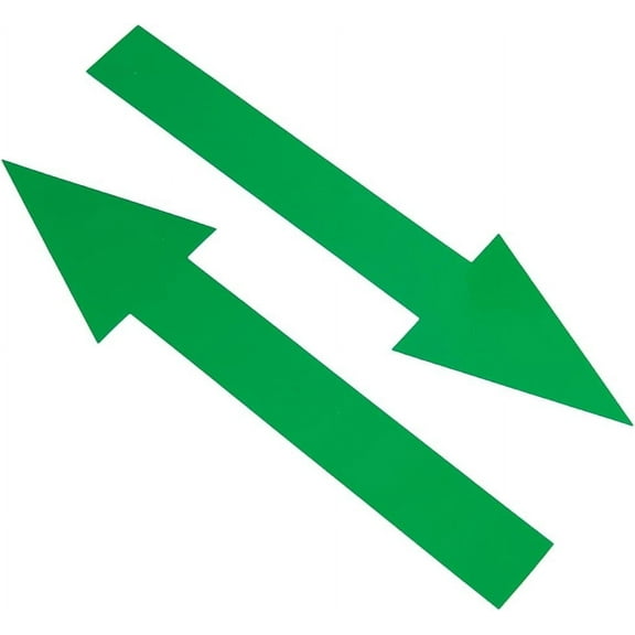 15 Sets PVC Self Adhesive Arrow Label Stickers Waterproof Directional Arrow Sign Decals for Floors Walls and Smooth Surfaces Green 52x199x0.2mm 2pcs/set