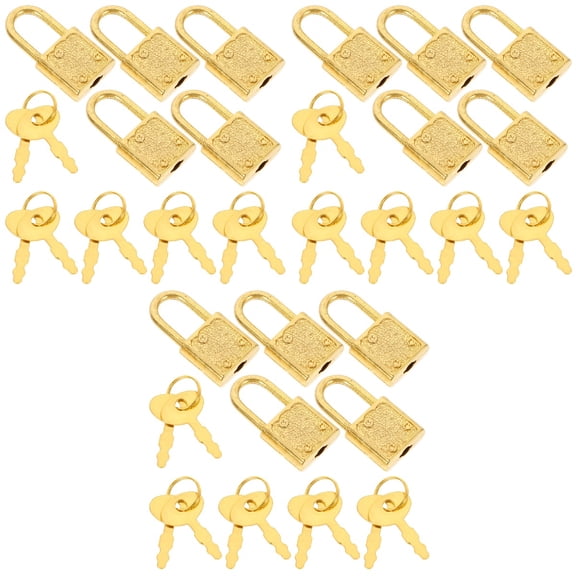 15 Sets Padlock Latch Door Hasp Latch Lock Small Locks Keys for Cabinet Hardware
