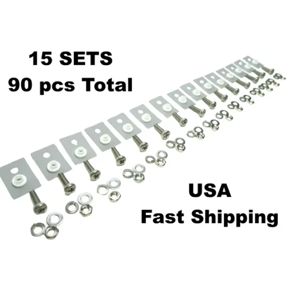 15 Sets To-220 Insulator/Mounting Kits Stainless M3X10Mm Screws (Total Qty 90)