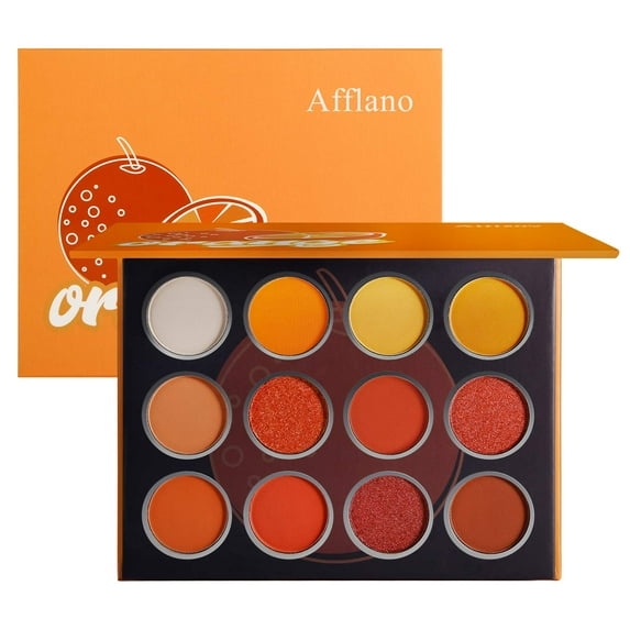 15 Shades Golden Yellow Orange Professional Makeup Eyeshadow Palette, Highly Pigmented Blending Warm Makeup Fall Eyeshadow Palette