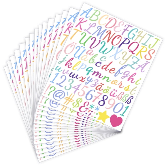15 Sheet Small Vinyl Letter & Number Stickers (0.5-1 Inch) - Self-Adhesive, Durable for Indoor & Outdoor Use, Perfect for Scrapbooking, Mailbox, Home, Office, Signs, Window, Door & DIY Crafts