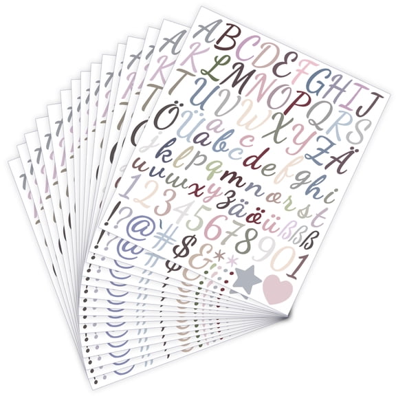 15 Sheet Small Vinyl Letter & Number Stickers (0.5-1 Inch) - Self-Adhesive, Durable for Indoor & Outdoor Use, Perfect for Scrapbooking, Mailbox, Home, Office, Signs, Window, Door & DIY Crafts