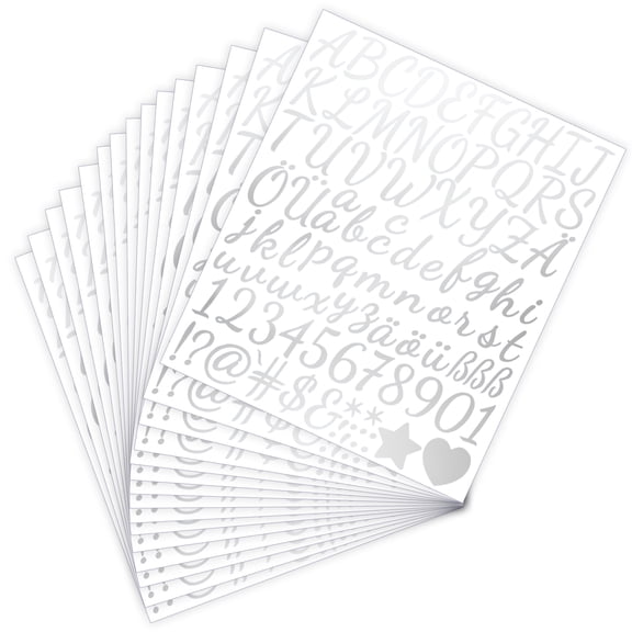 15 Sheet Small Vinyl Letter & Number Stickers (0.5-1 Inch) - Self-Adhesive, Durable for Indoor & Outdoor Use, Perfect for Scrapbooking, Mailbox, Home, Office, Signs, Window, Door & DIY Crafts