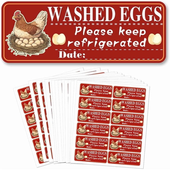 15 Sheets 180 Pcs Farm Fresh Unwashed Egg Carton Labels 1x2.64 Inch Red Egg Packaging Stickers Egg Carton Stickers Self Adhesive Farm Fresh Eggs Stickers