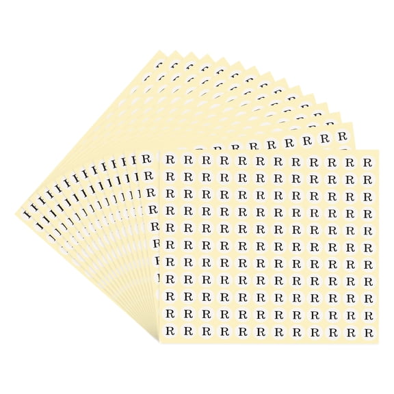 Uxcell Alphabet Stickers Letter Small Round Sticker Self-Adhesive Paper Label for Inventory Organizing Storage Letter R