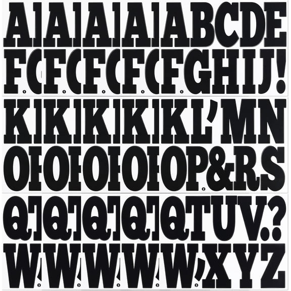15 Sheets 4 Inch Black Capital Letter Stickers,Large Self Adhesive Alphabet Sticker Decals for Scrapbook,Trucks,Mailbox Poster & Notice Board and Outdoor