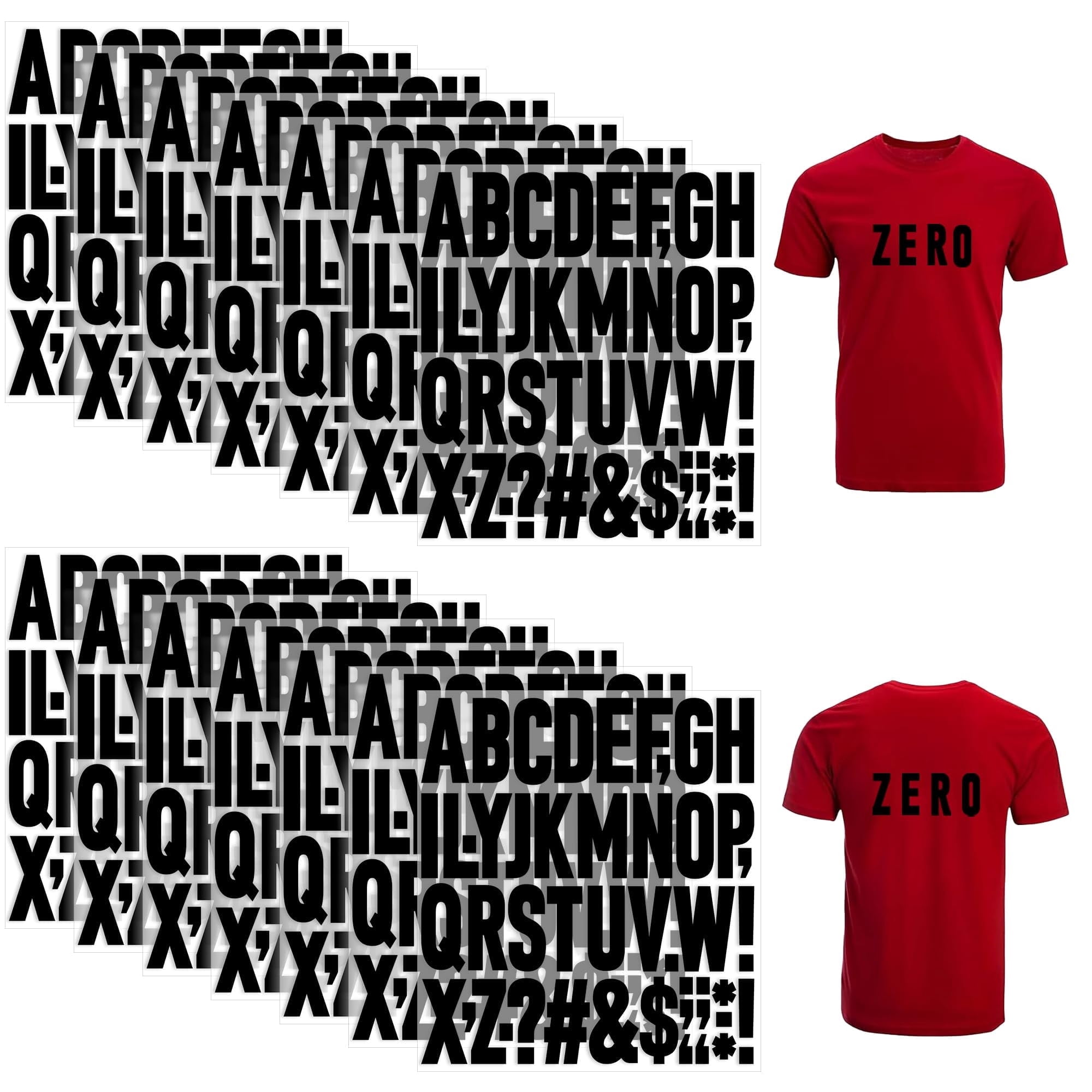 Pri Letters Neasyth 690Pcs Iron on Letters 2 Inch Black Transfer Letters with A-Z ...