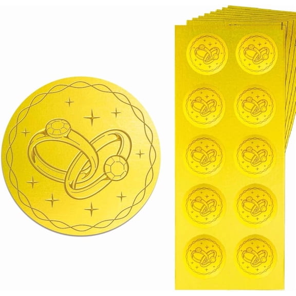 15 Sheets Gold Foil Paper Picture Stickers Round Dot Decorative Stickers Ring 195x80x10mm Sticker: 35mm in diameter about 10pcs/sheet