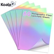 Koala Holographic Transparent Self-Adhesive Laminting Sheets A4, 60 Count, Self Seal Laminate Sheets