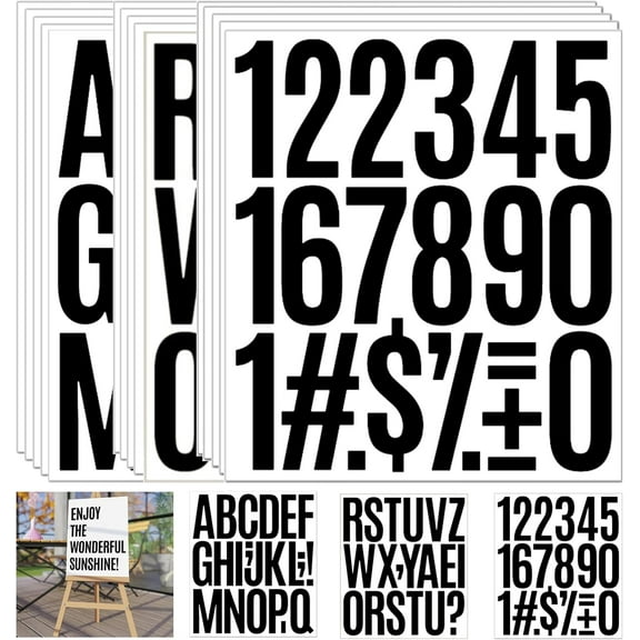 15 Sheets Letters Stickers 3 inch Self-Adhesive Vinyl Letter Alphabet Number Stickers Mailbox Numbers Sticker, Decals for Classroom Decor,Door,Sign,Trucks (Black, 3 inch)