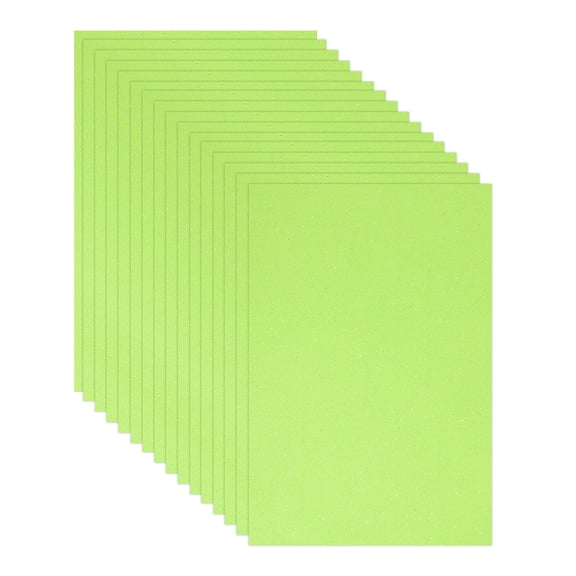 15 Sheets Light Green Shiny Foam Sheets, 8 Inch x 12 Inch Sparkle EVA Foam Handicraft Sheets EVA Paper for Art Crafts Projects, Scrapbook Gift DIY Card Party Decoration