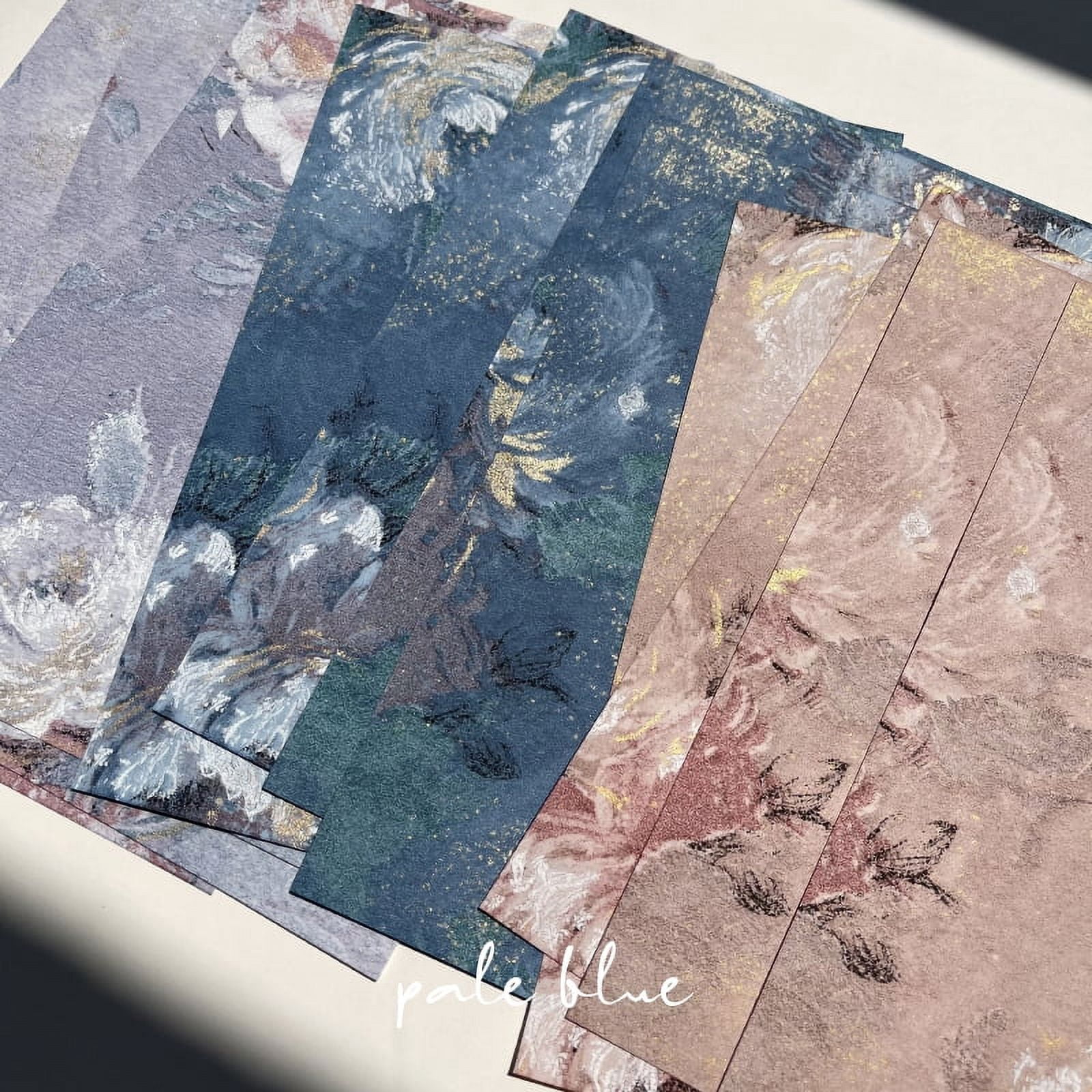 15 Sheets Oil Painting Style Background Paper - A5 Size Junk Journal and Scrapbook DIY Material