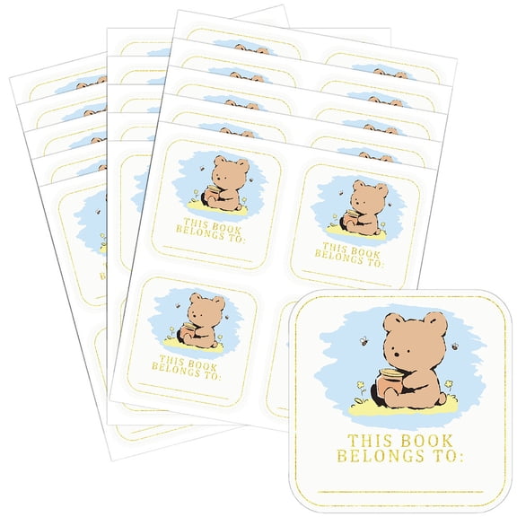 15 Sheets PVC Paper Stickers Self-adhesion Bear 115x115mm Sticker: 53x53mm 4pcs/sheet