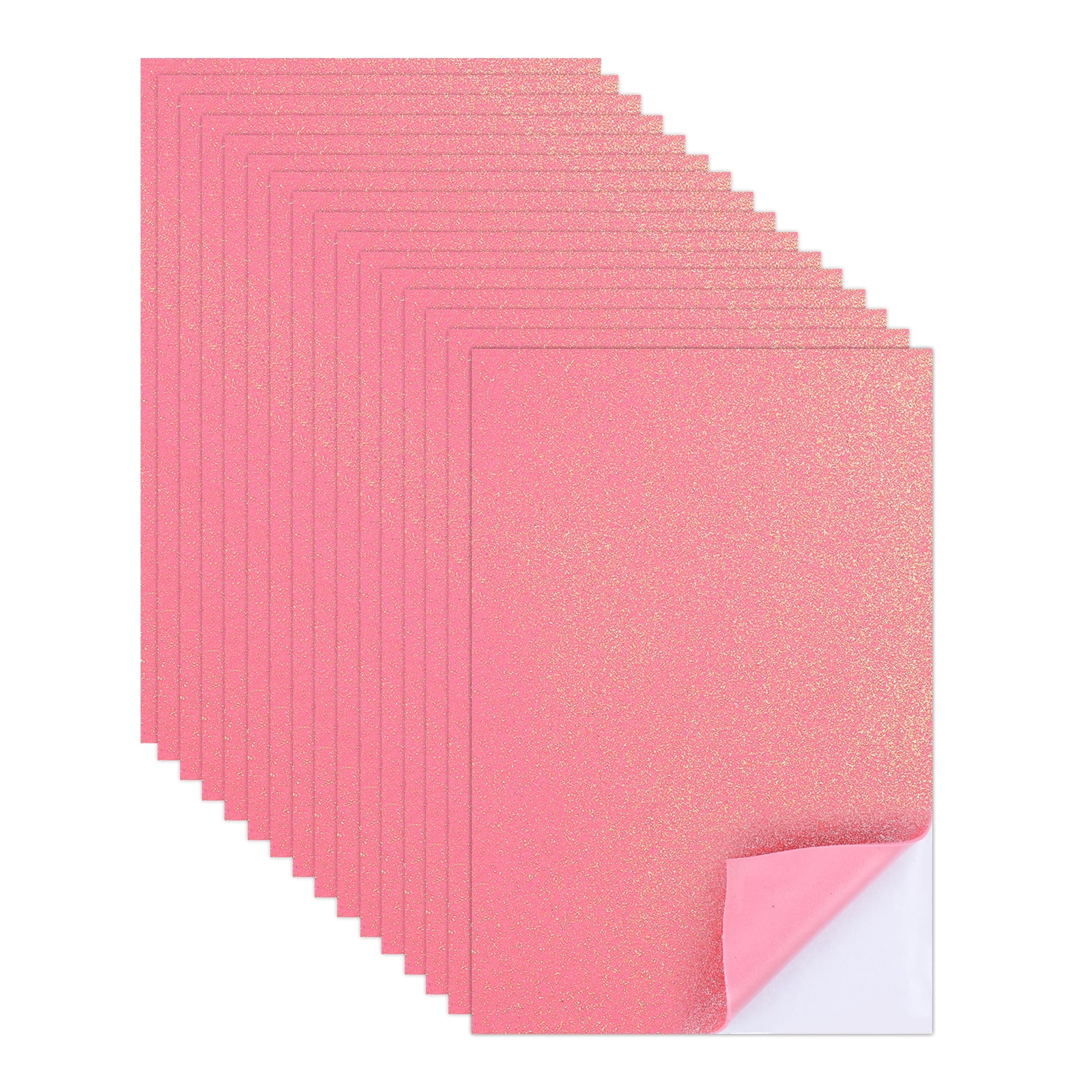15 Sheets Pure Red Shiny Foam Sheets with Adhesive Backing, 8x12Inch Self-Adhesive Shiny EVA Foam Sheets Sticky EVA Paper Stickers for Art Crafts Projects, DIY Party Decoration