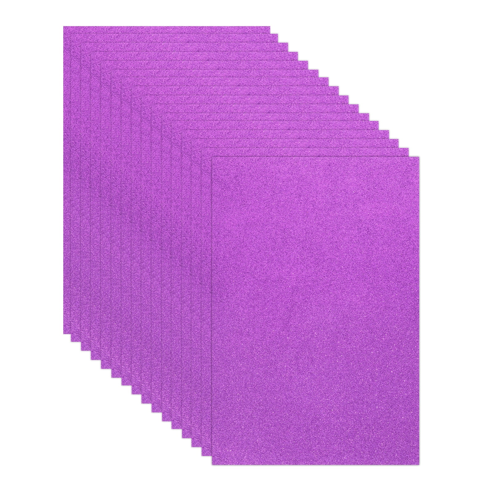 15 Sheets Purple Shiny Foam Sheets, 8 Inch x 12 Inch Sparkle EVA Foam Handicraft Sheets EVA Paper for Art Crafts Projects, Scrapbook Gift DIY Card Party Decoration