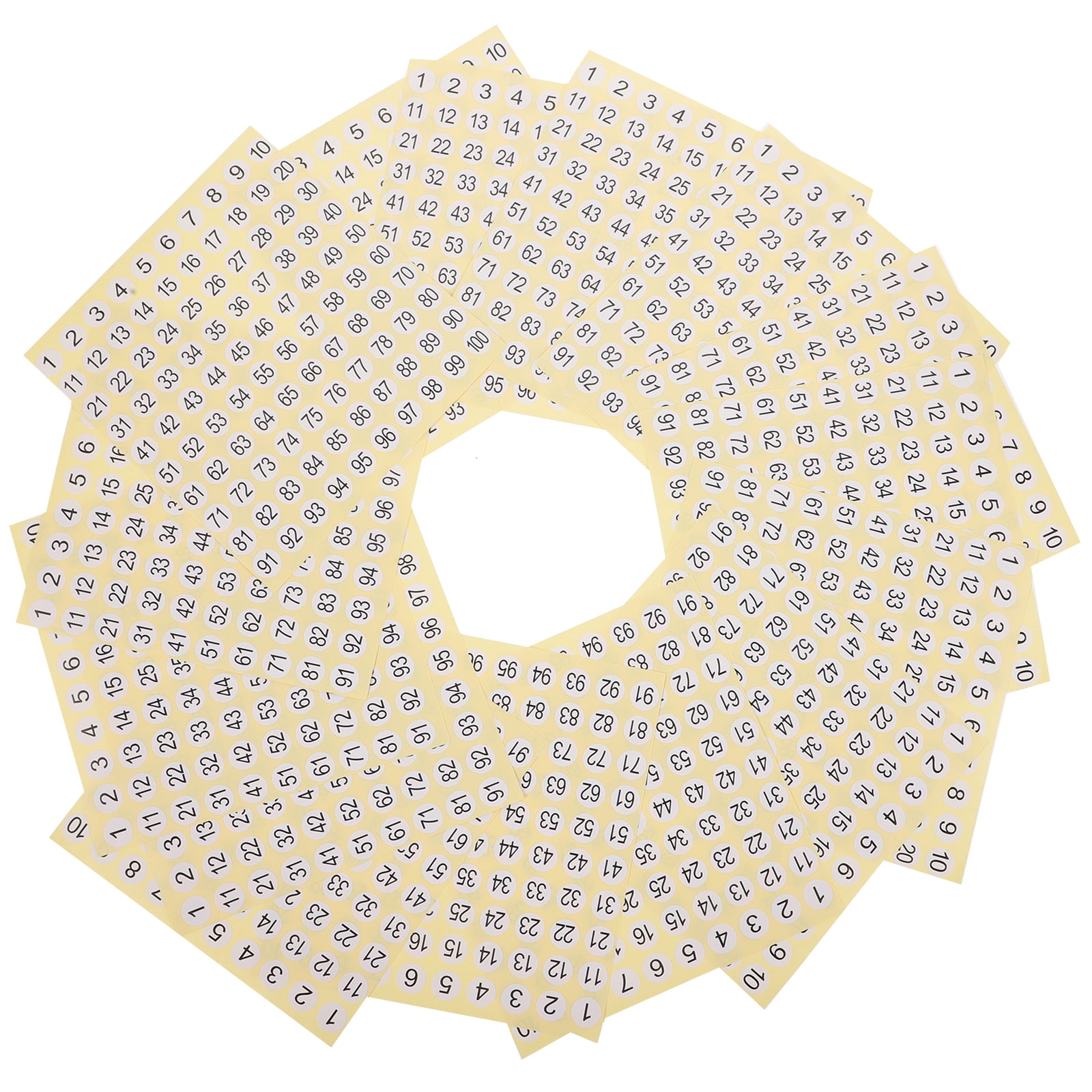 15 Sheets Round Numbered Stickers Labels 1100 School Organization Home by Letter Breaker Panel
