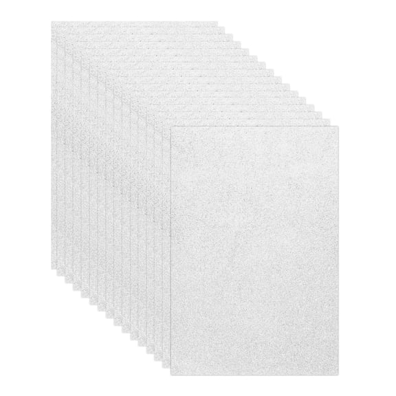 15 Sheets Silver Shiny Foam Sheets, 8 Inch x 12 Inch Sparkle EVA Foam Handicraft Sheets EVA Paper for Art Crafts Projects, Scrapbook Gift DIY Card Party Decoration