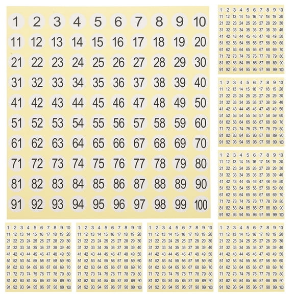 15 Sheets Small Number Stickers Round Number Sticker 1-100 Number Sticker Labels for Home