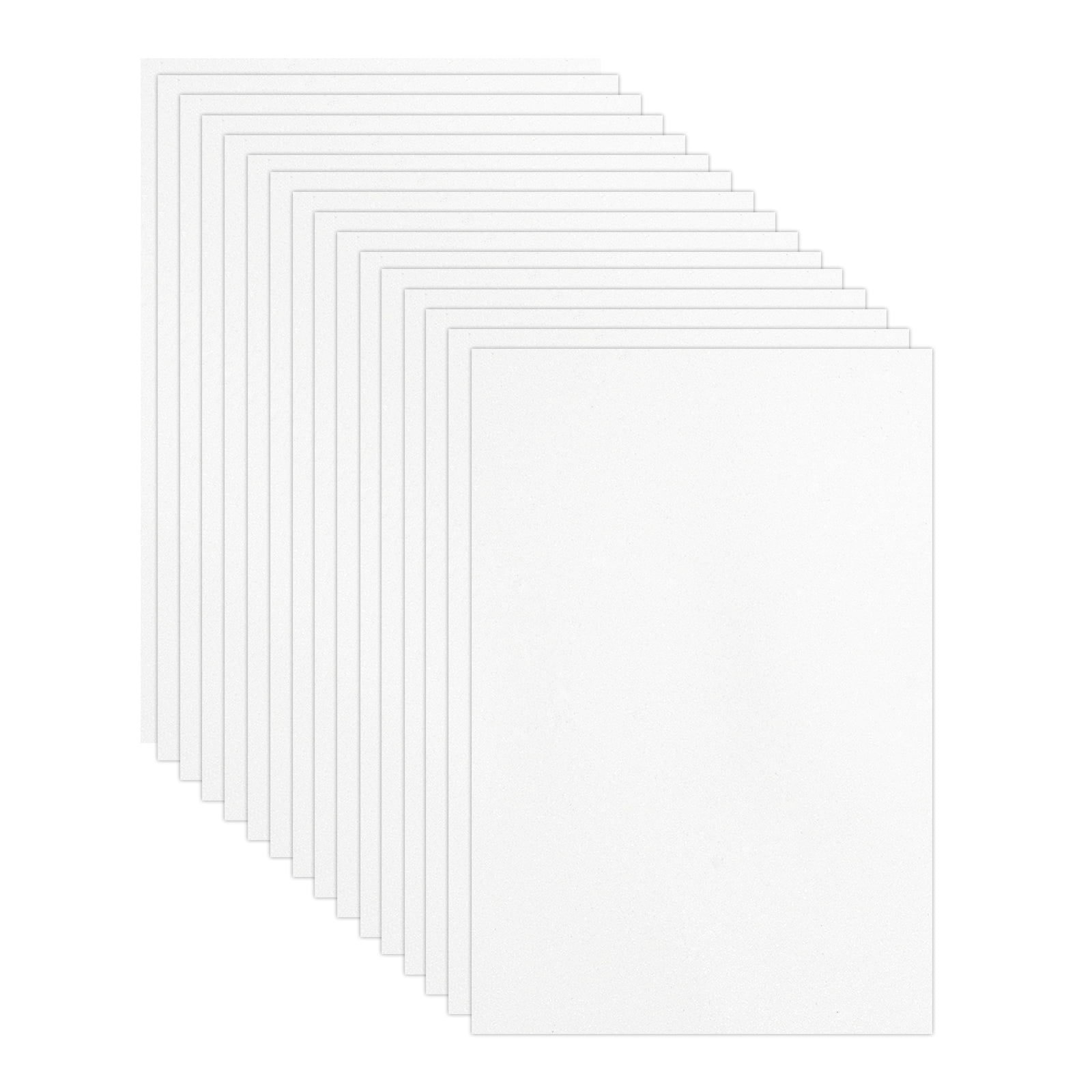 15 Sheets White Shiny Foam Sheets, 8 Inch x 12 Inch Sparkle EVA Foam Handicraft Sheets EVA Paper for Art Crafts Projects, Scrapbook Gift DIY Card Party Decoration