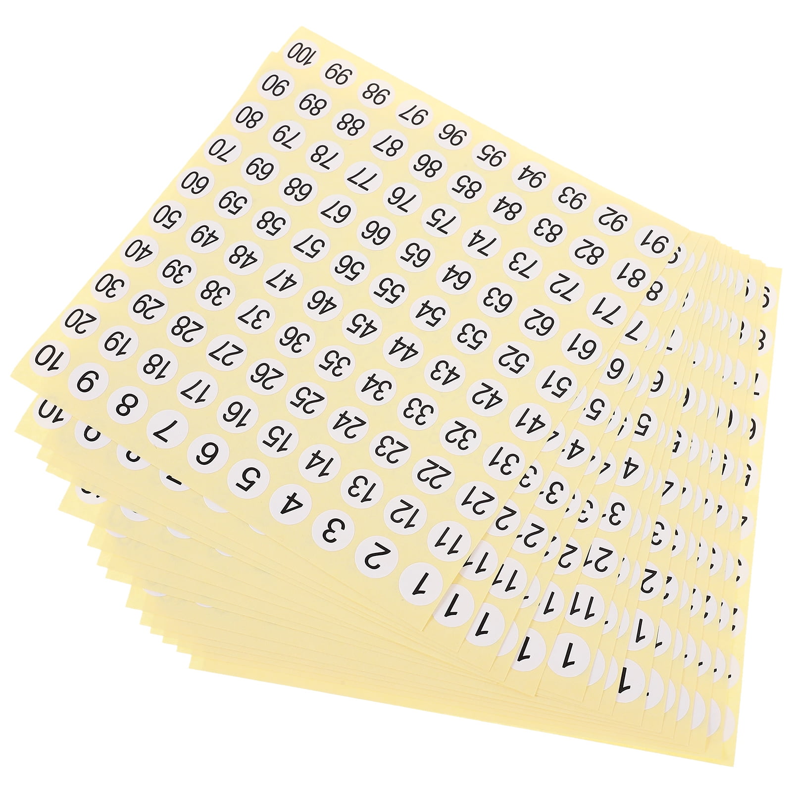 15 Sheets of Round Numbered Stickers Labels Numbered Stickers Clothing Size Labels