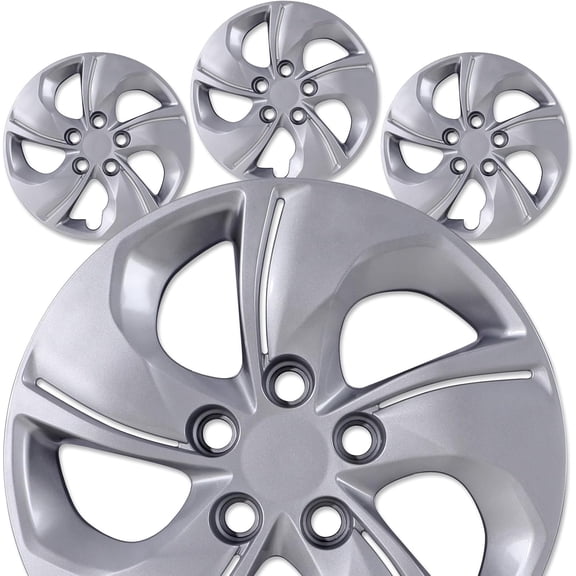 15" Silver Lacquer Hubcaps Compatible with 2013 2014 2015 Honda Civic Sedan & 2013 Honda Civic Coupe Steel Wheels - Set of 4,Bolt-on Design Wheel Rim Covers