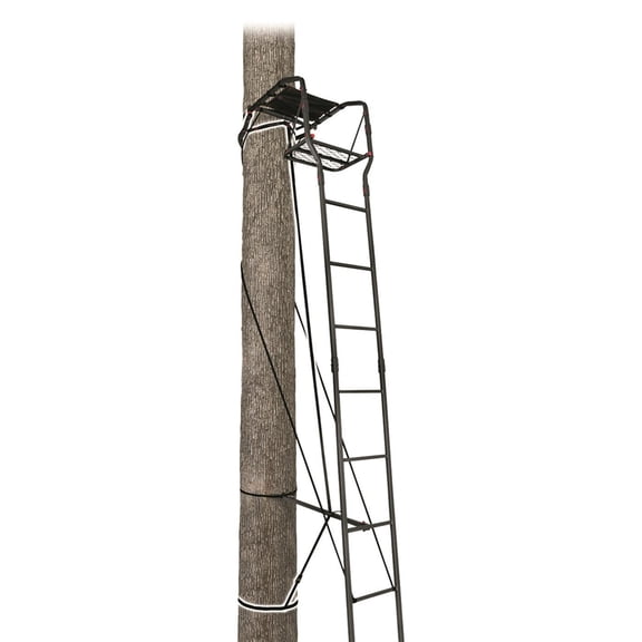 15' Single Shot Person Ladder Tree Stand With Grip Jaw System; Portable Hunting Deer Season